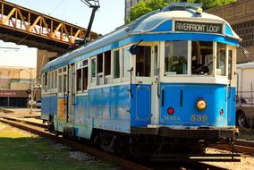 Memphis Tennessee Trolley on railway