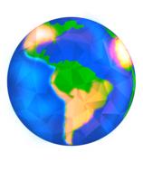 earth planet, colorful drawing