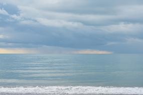 blue cloudy sky over the beach in antalya