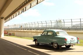 polished green retro car
