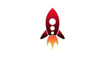 red space rocket as an illustration on white