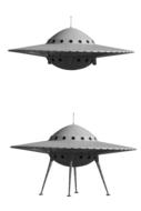 drawn two UFOs on a white background