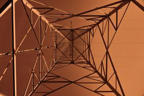 electrical power mast, Perspective, bottom view