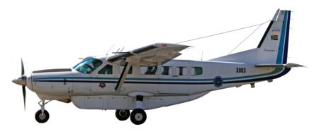 photo of Cessna 208 aircraft on white background