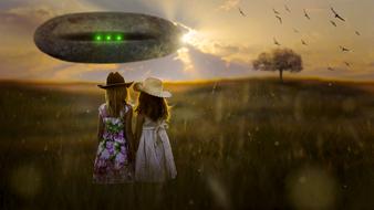 Fantasy Ufo Girl drawing