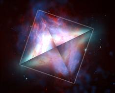 multicolored foggy rhombus in the galaxy