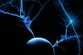 Electricity, high Voltage, blue Light at darkness