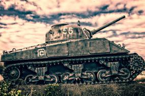 world war II tank in Memorial, France, normandy