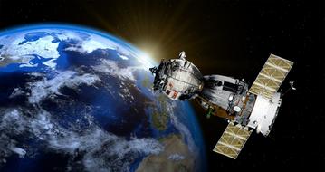 Satellite Soyuz in the space