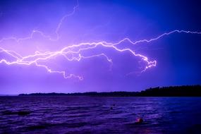 blue storm over lake in finland