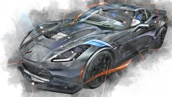 drawn corvette grand sport