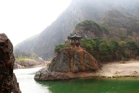 panoramic view of the scenic landscape in the valley in korea