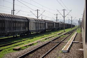 Old electric trains at the station