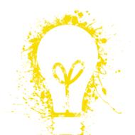 yellow and white light bulb, digital painting