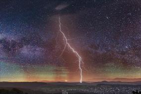 lightning in the sky at night