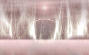 abstract pink foggy planet, digital art
