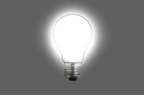 painted white lamp on a gray background