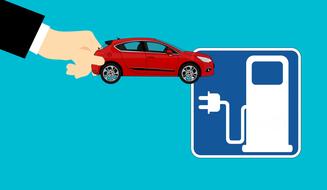 electric car charging drawing