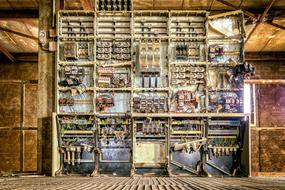 control cabinet in an abandoned factory