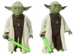 yoda, Star Wars character with laser sword, Isolated