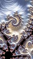 Colorful and fractal patterns with swirls at black background