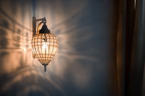 lamp sconce in a dark room