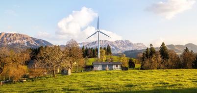 Wind Energy in the middle of a picturesque mountain landscape