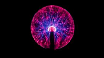 plasma pink blue globe in black background