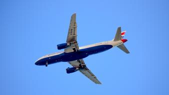 Airplane Fly in blue sky