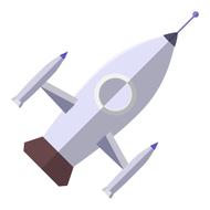 rocket in flight, direction, white background