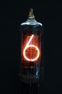 luminous number 6 in the lamp