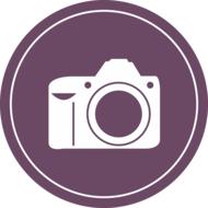 camera badge flat clip art drawing