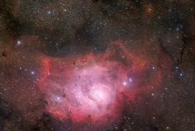 red Lagoon Nebula Messier drawing