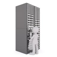 3d drawing of the person near the server at white background