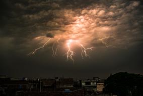 Lightning in dark Sky, Pakistan