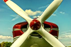 Propeller of vintage Aircraft close up