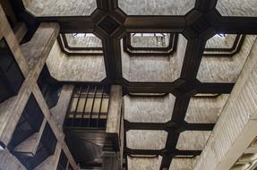 Geometric shapes in Architecture, modern concrete building, detail