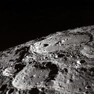 black and white photo of the moon surface