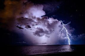 lightning in the night sky during a thunderstorm