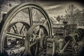 abandoned old Machine in village