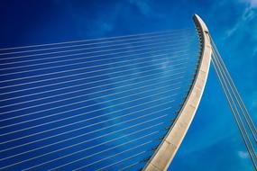 ropes of suspension bridge at Sky, Contemporary Architecture