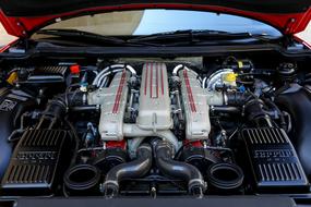 powerful motor of ferrari car