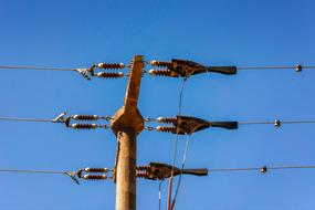 electrical wires are attached to the pole