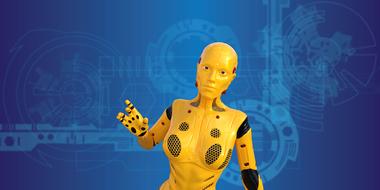 painted yellow cyborg