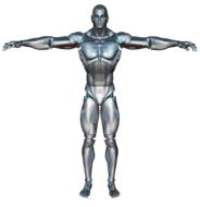 isolated silver cyborg