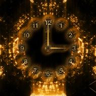 time machine, science fiction, clock face at darkness