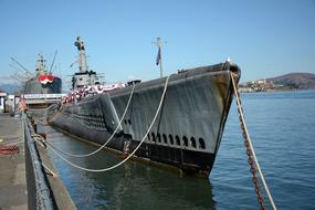 warship in the harbor in wisconsin