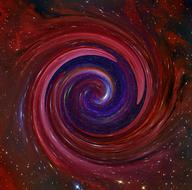 Galaxy, abstract red and blue spiral