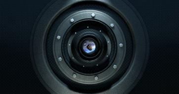 lens and metal ring, close-up