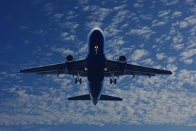 taking off aircraft in the sky